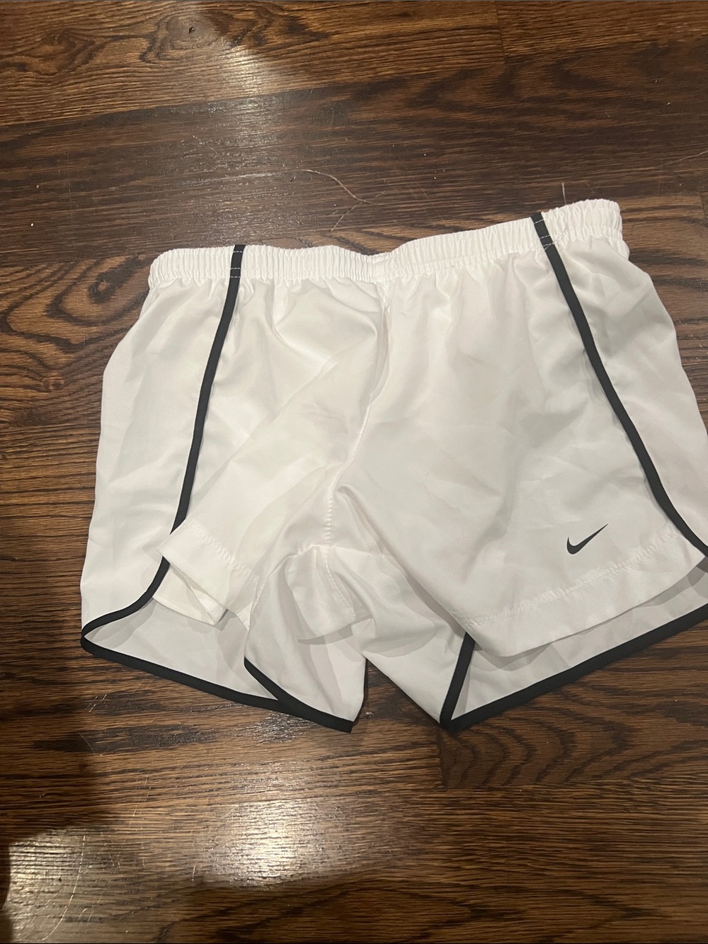 Nike White Girls' Athletic Shorts with Black Trim